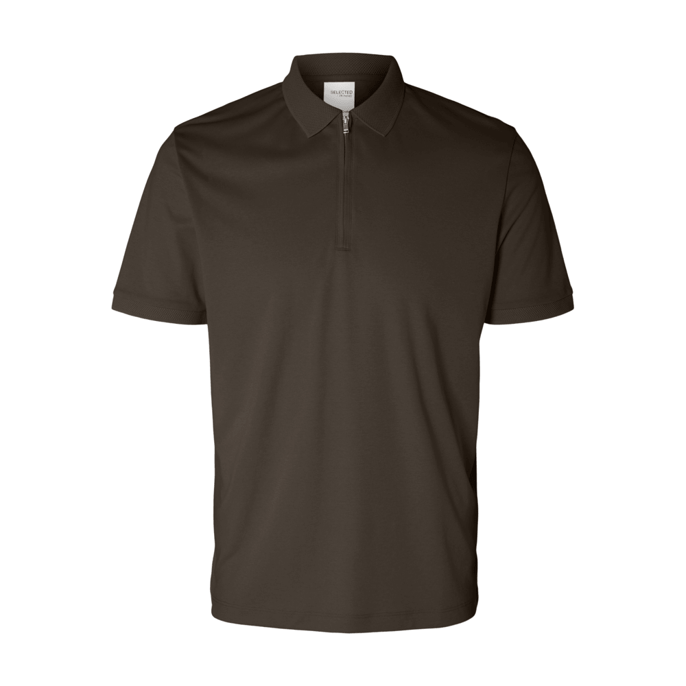Selected Homme Men's Short Sleeve Half Zip Polo